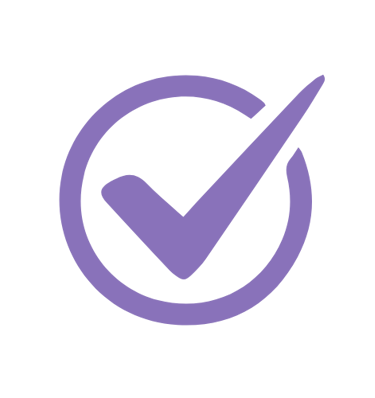purple checkmark
