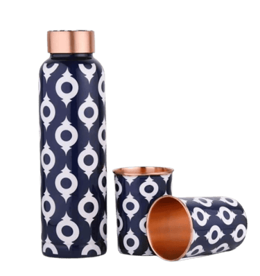 Meena Printed Copper Gift Set – Designer Copper Gift Box
