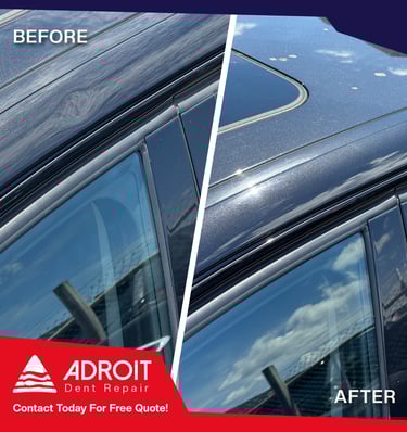 Adroit Dent Repair_shallow dent on roof of a BMW 335i fixed using cold glue