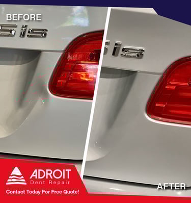 Adroit Dent Repair_BMW E92 335is trunk dent fixed with PDR technique