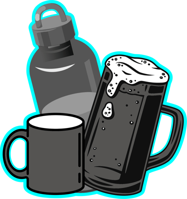 a mug of beer and a bottle of beer drinkware