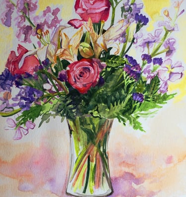 the first bouquet of flowers ever gifted to me, and a birthday gift