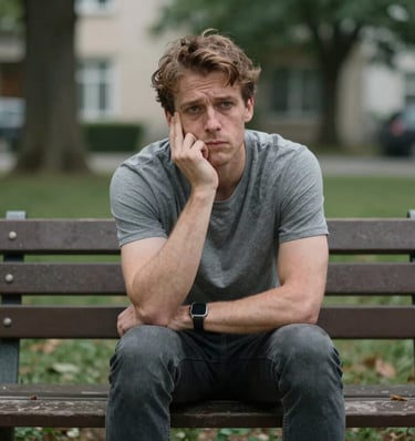 Gray trail of bare footprints walking across a white background in an unsteady pattern