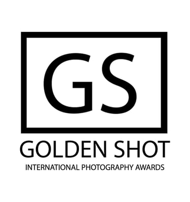 a black and white logo with the words golden shot