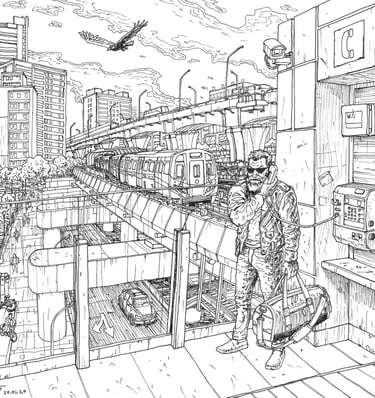 Linkou metro station by artist Evgeny Bondarenko