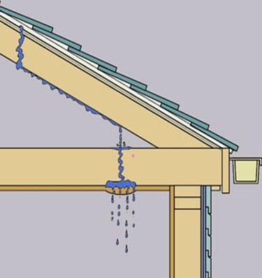 Illustration of leaking roof