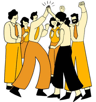 illustration of a community coming together 