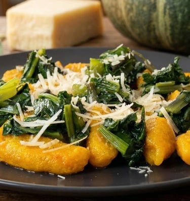 Vegeterian recipe for pumpkin gnocchi