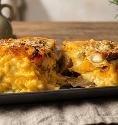 Comforting & Feel Light high protein meal pumpkin lasagna
