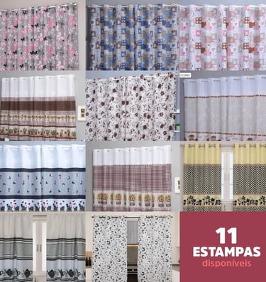 Cortina Oxford Para Cozinha Janela Vitrô