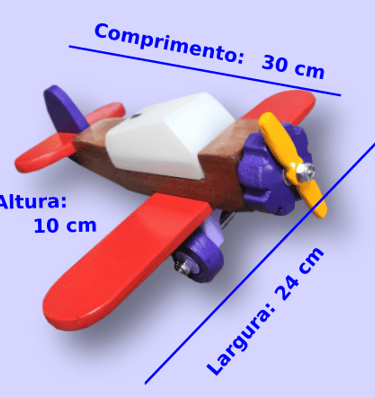 Abajur Infantil de Madeira Aviãozinho, dimensões