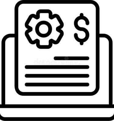 a document with a dollar sign and a dollar sign