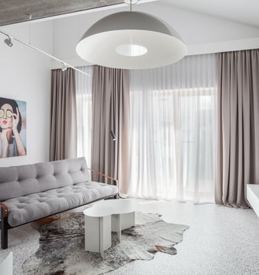 Modern private residence interior in the Paupys district, Vilnius