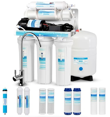 Geekpure Sistema de filtro de agua ósmosis inversa 5 etapas