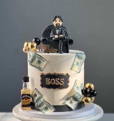 Custom Cake with fondant topper and edible image