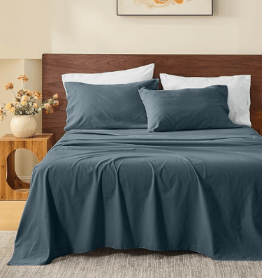 MEISHANG 100% French pure linen sheet set