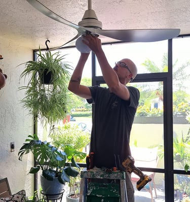 Ceiling fan replacement – residential home