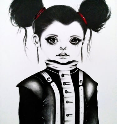 a drawing of a girl with a small nose and a big nose