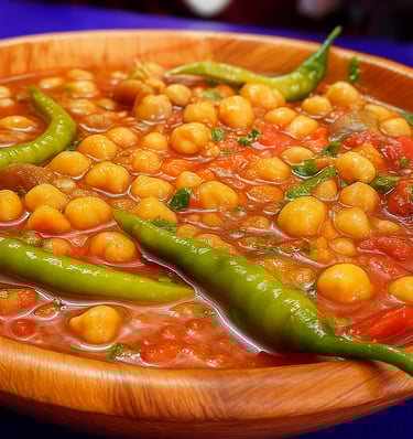 صورة لطبق الدوبارة التقليدي الجزائري في صحن خشبي