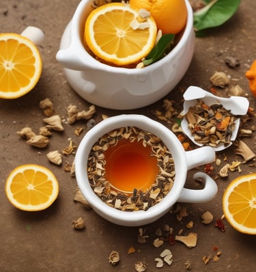 red ceramic bowl filled with water beside lime and honey