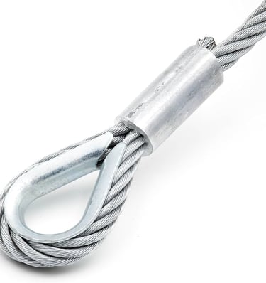 UNE ELINGUE CABLE AVEC UNE BOUCLE COSSEE