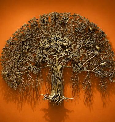 Handmade Karpaga Virutcham Brass Tree Wall Hanging