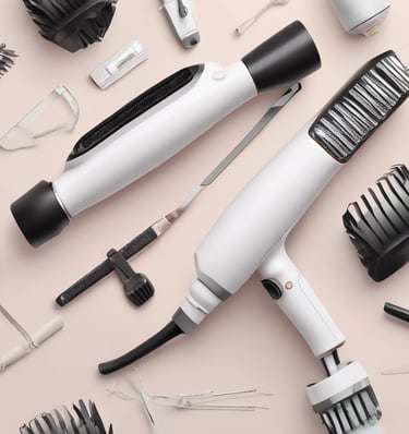 An array of beauty and personal care products elegantly arranged.