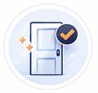 a button with a button on it and a button with a tick