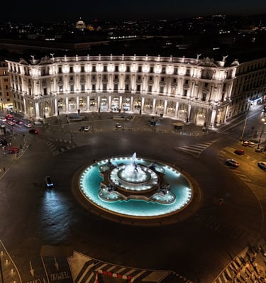 Piazza della Repubblica a Roma da drone 2025
