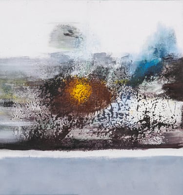 Landscape series/ Sunspot below/200euro/2024/ 40x40/Acryl painting, mixed media 