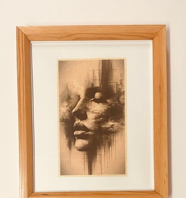 Oleo print  Wall Art . Modern Wood  Wall Art., this product is manufactured to order.
