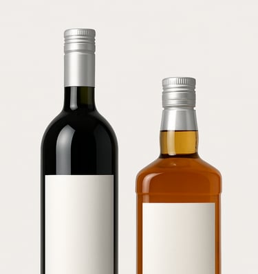 whiskey bottle with caps