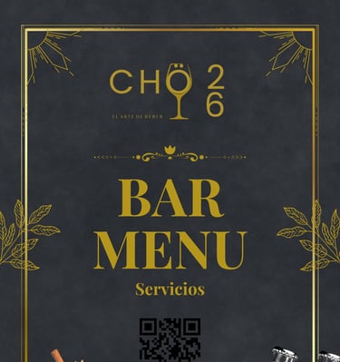 a bar menu with a drink and a drink