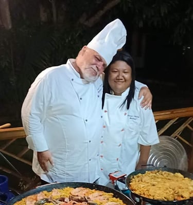 Austrian - Filipino joint Chefs offering Seafood and chicken Paella