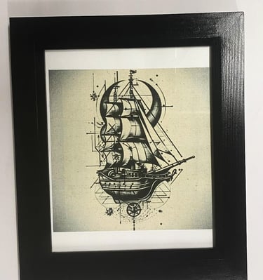 Oleo print  Wall Art . Modern Wood  Wall Art., this product is manufactured to order.