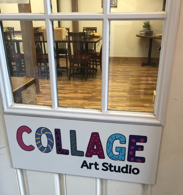 Entrance to Collage Art Studio.