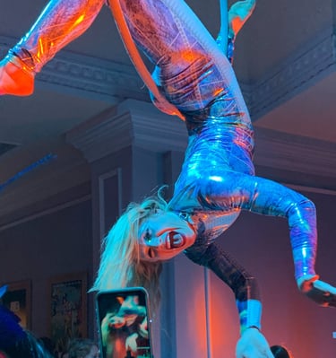 Priscilla Somogie for Aerialogists at the WB Holiday Party 2019