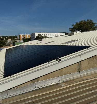 Installation de panneaux photovoltaïques réalisée par la société ALSUN ENERGY