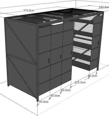 Bapsule :  a cabinet with a metal cabinet and a metal cabinet