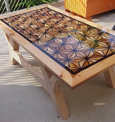 This product is manufactured to order.Wood And Epoxy  coffee table. Indoor & Outdoor.