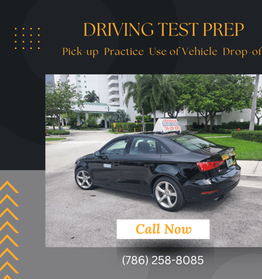 Car for driving test.