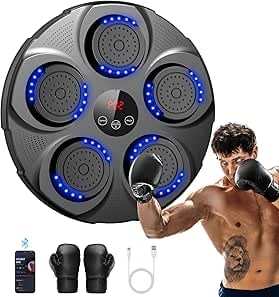 a man with boxing gloves and boxing gloves with music 