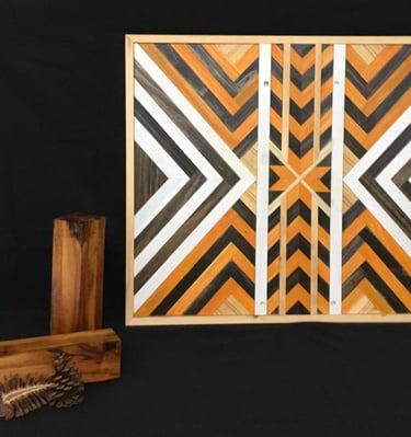 Contemporary Geometric Wall Art, Bar Wall Art, Wooden Mosaic, Wall Decoration, Modern Wooden Art for