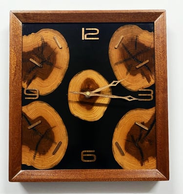 Wood wall clock with Epoxy resin, best ever gift
