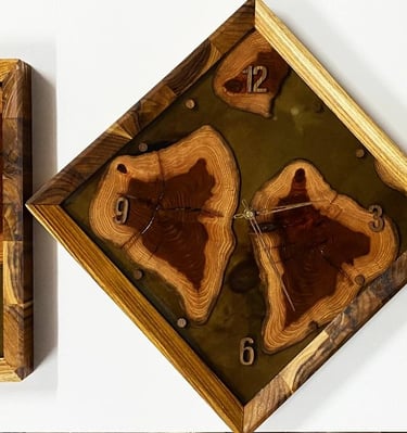 Wood wall clock with Epoxy resin, best ever gift