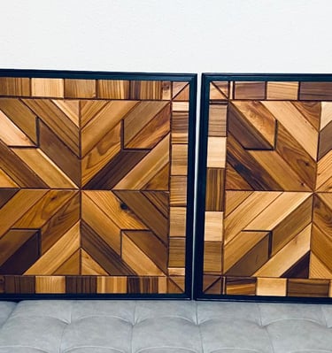  Click image to open expanded view Contemporary Geometric Wall Art, Wood Wall Art, Wooden Mosaic, Da