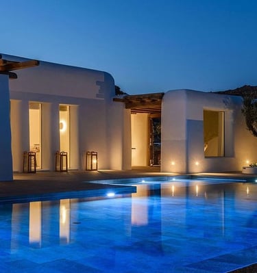 a pool with a pool and a patio area