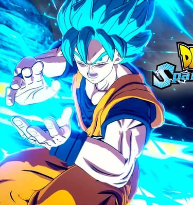 Personaje de Dragon Ball, goku lanzando su habilidad