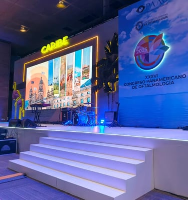 Pantalla LED utilizada en congreso profesional en Bogotá