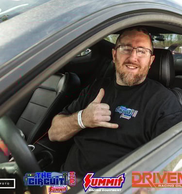 Chris Fecher racing his 2018 Ford Mustang at The Circuit: A Charity with HorsePower